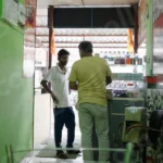 Two Man Are Talking - Log, colour and B&W