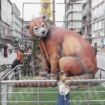 Little Girl Stands in a Front if a Beer Bun - Log, colour and B&W