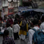 People Walking on Gangtok Local Market - Log, colour and B&W