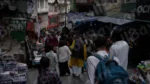 People Walking on Gangtok Local Market - Log, colour and B&W