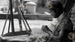 A Tribal Woman Weaving - Log, colour and B&W - Image 2