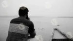 A Man Travleing On a Boat in a Lake - Log, colour and B&W - Image 2