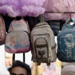 Hanging Cabin Bag in a Market - Log, colour and B&W