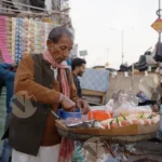 Man Selling Jhalmuri Indian Snacks - Log, colour and B&W