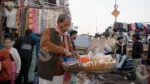 Man Selling Jhalmuri Indian Snacks - Log, colour and B&W