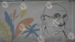Mahatma Gandhi Art on a Wall - Log, colour and B&W - Image 3