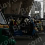 Autorickshaw & E Rickshaw on Roadside - Log, colour and B&W