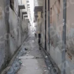 A Narrow Street - Log, colour and B&W