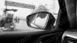 Car Side Mirror View - Log, colour and B&W - Image 2