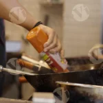 Cook Making Chowmin in a Restaurant - Log, colour and B&W