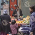 Old Man Selling Fruits - Log, colour and B&W