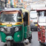 Auto and E-Rickshaw on Road - Log, colour and B&W